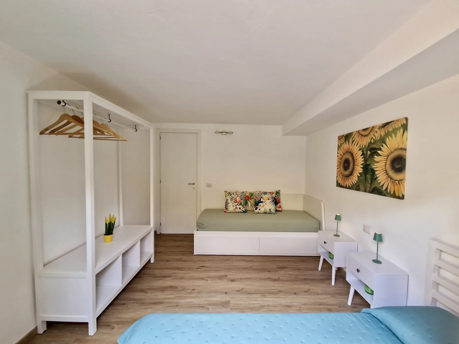 Bedroom with wardrobe area
